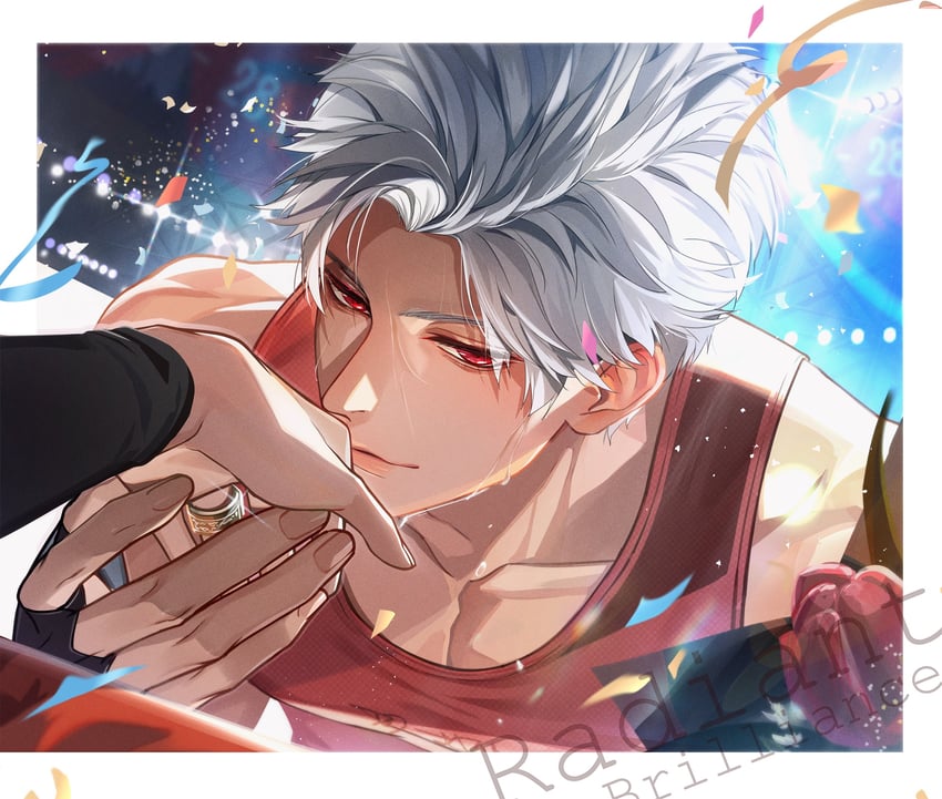 protagonist and sylus (love and deepspace) drawn by hanano_029