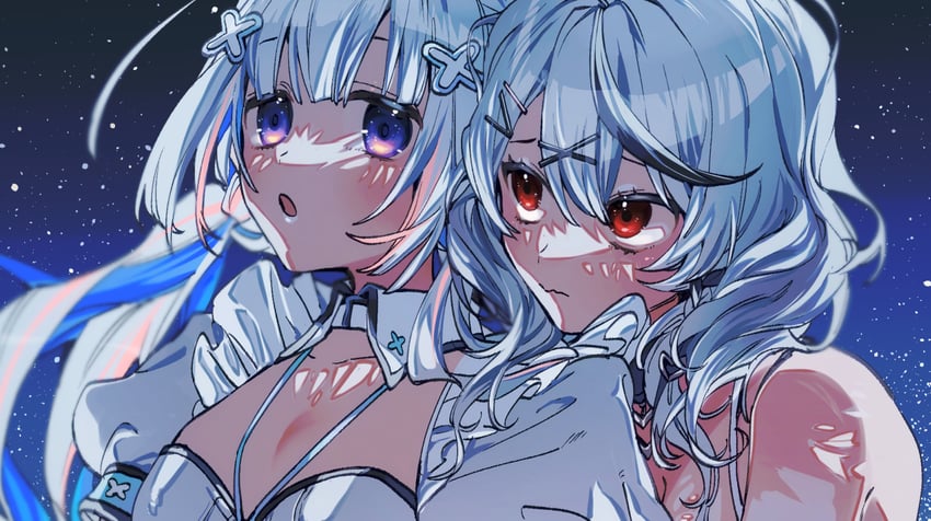 sakamata chloe and amane kanata (hololive) drawn by toridesu949914