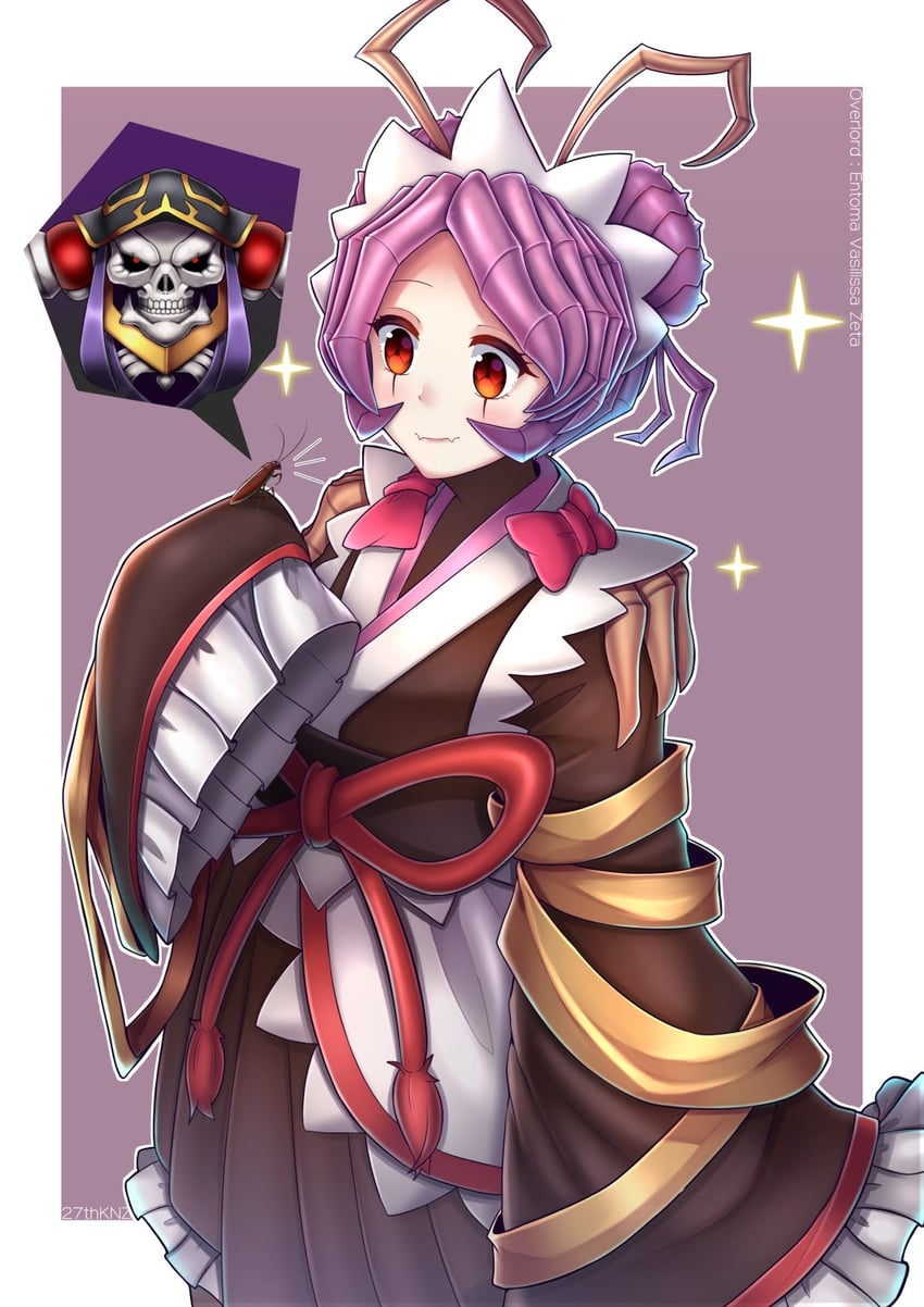 ainz ooal gown and entoma vasilissa zeta (overlord) drawn by kuronekozero