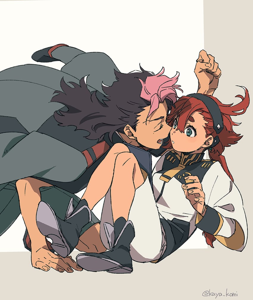suletta mercury and guel jeturk (gundam and 1 more) drawn by wakaya_hana