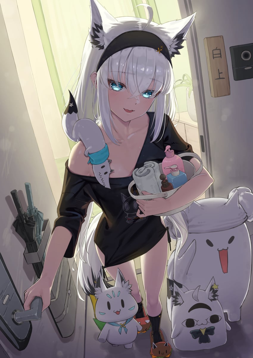 shirakami fubuki, sukonbu, miteiru, and fubuzilla (hololive) drawn by bangom_r