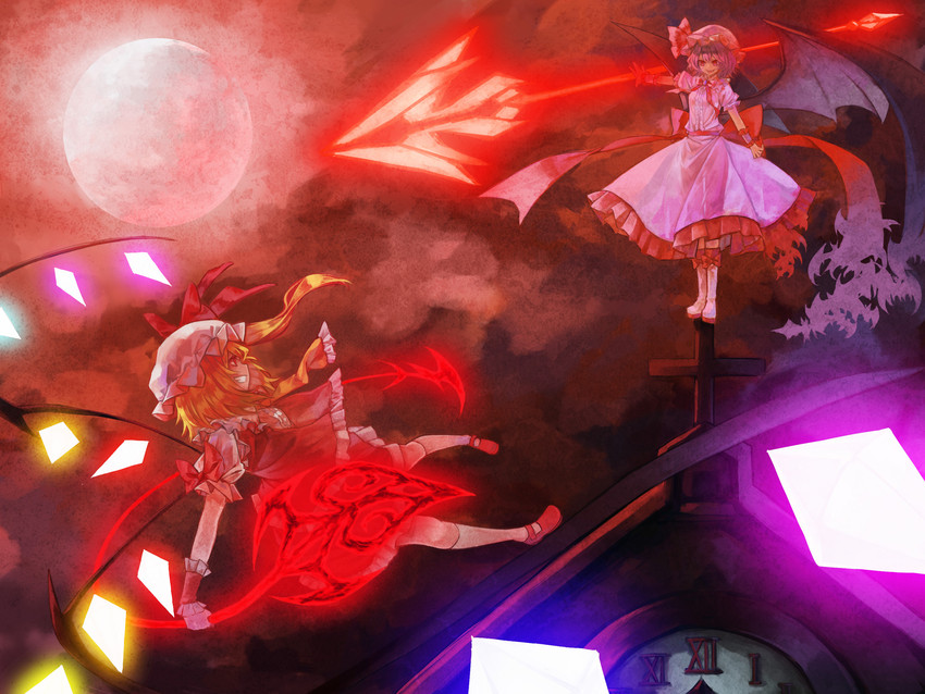 remilia scarlet and flandre scarlet (touhou) drawn by mister_rhino_(wangzisama1001)