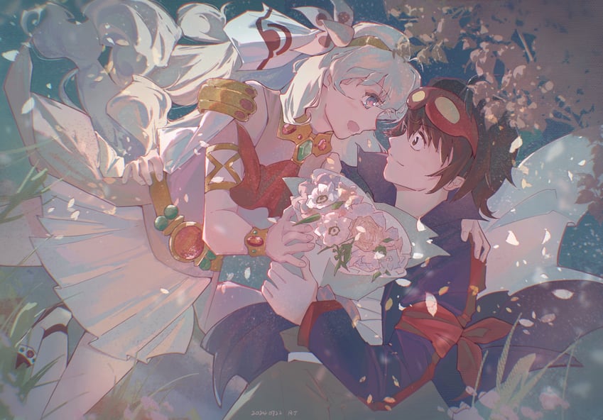 nia teppelin and simon (tengen toppa gurren lagann) drawn by gensou_getsumen_rt