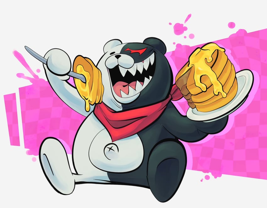 monokuma (danganronpa and 1 more) drawn by lynn_(daisiloou)
