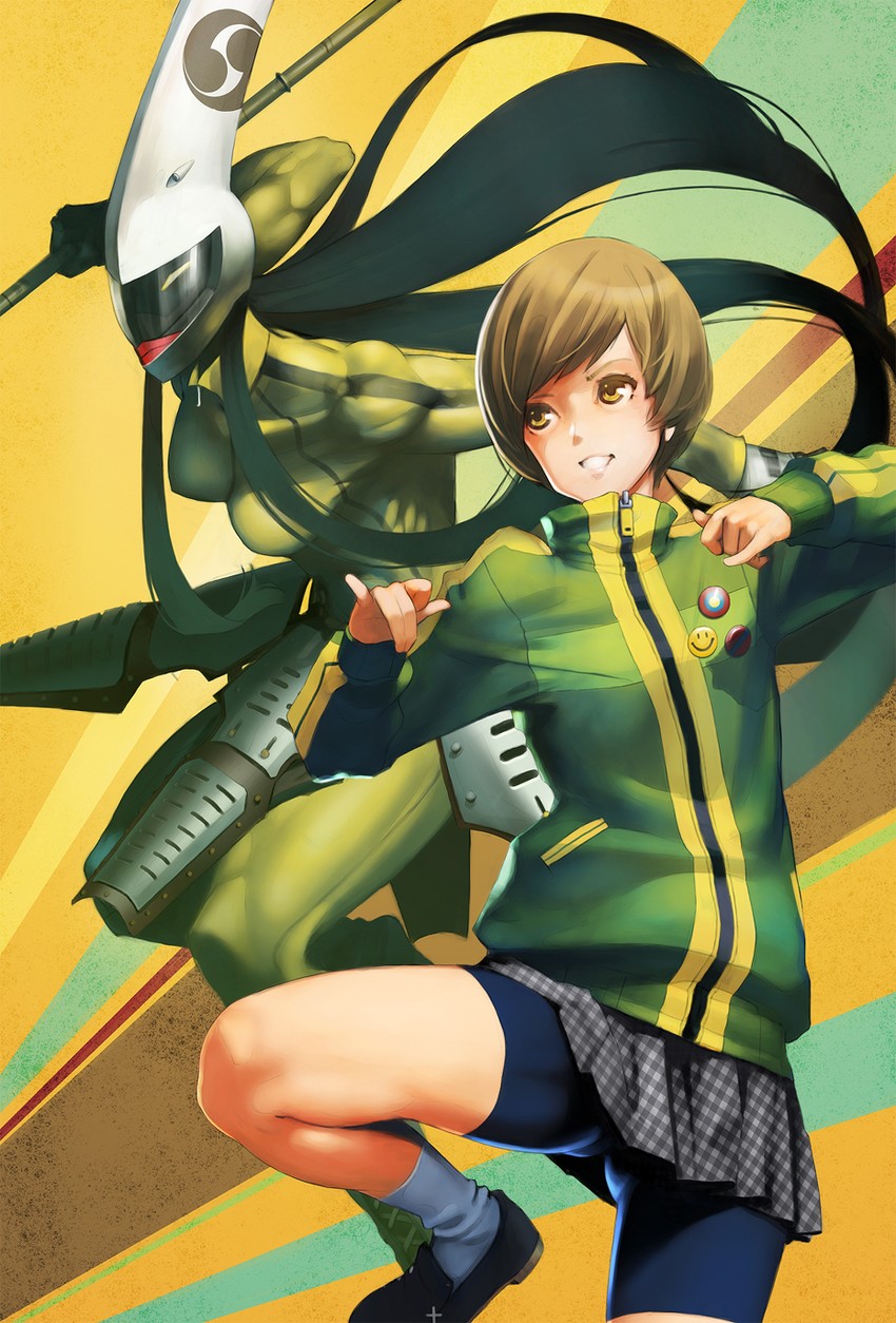 satonaka chie and tomoe (persona and 1 more) drawn by ataruman