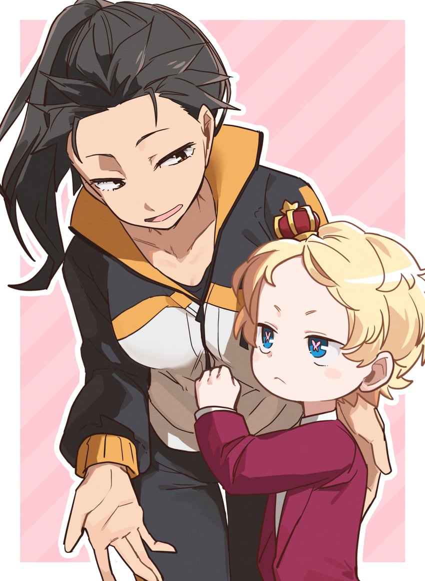 natsuki subaru and beatrice (re:zero kara hajimeru isekai seikatsu) drawn by 8_humi