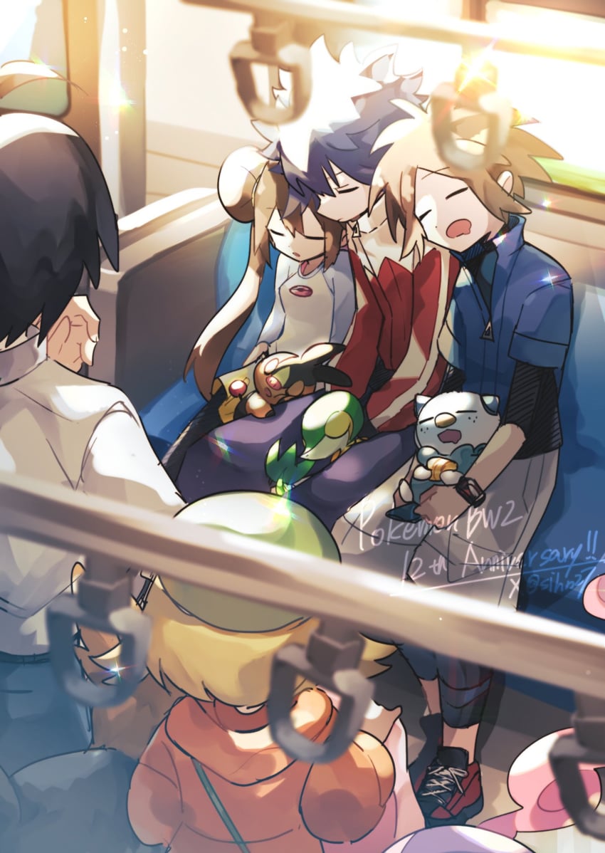 rosa, oshawott, snivy, bianca, tepig, and 3 more (pokemon and 1 more) drawn by clear_2758