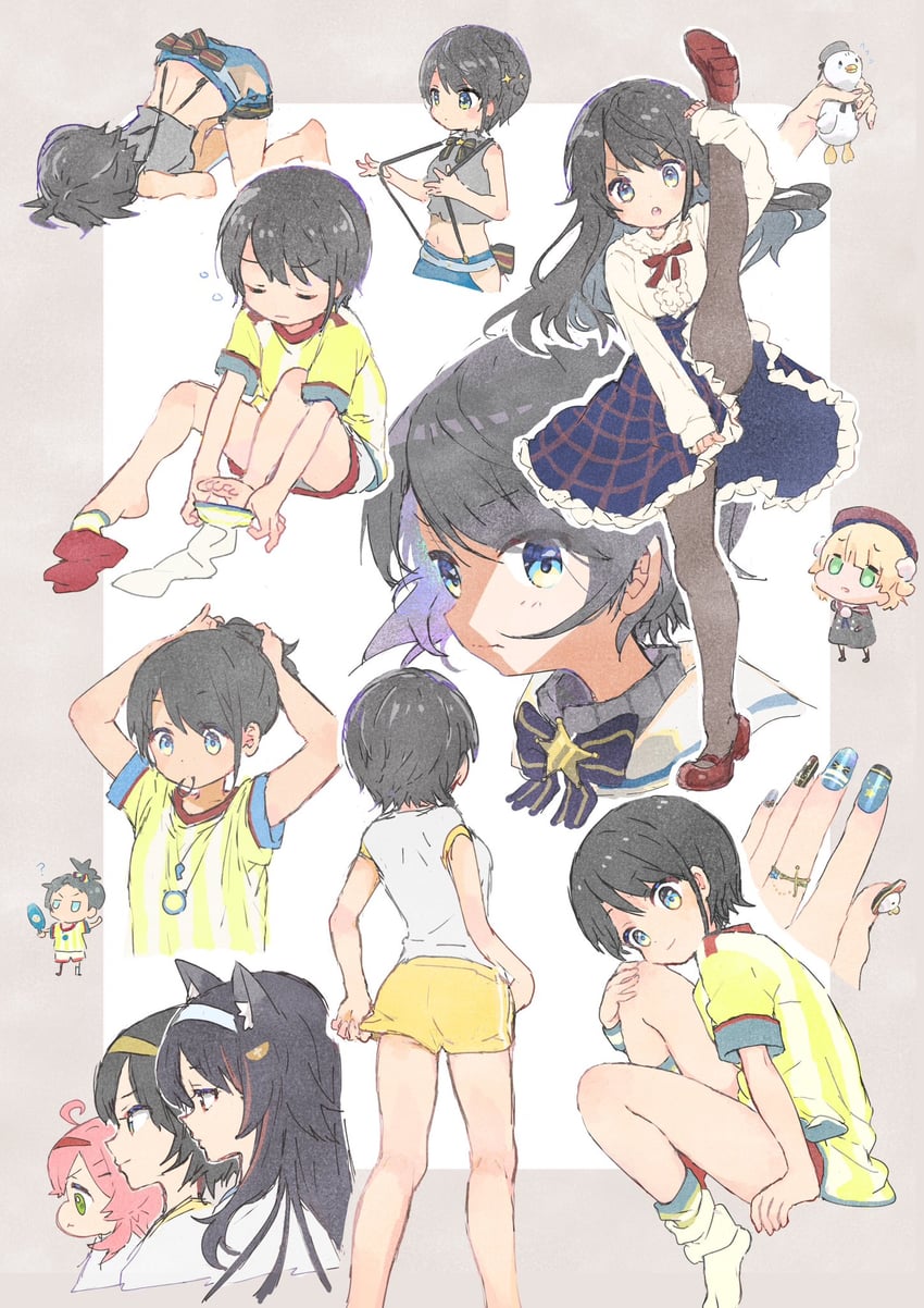 sakura miko, ookami mio, oozora subaru, and shigure ui (hololive and 1 more) drawn by fuyukawa0410