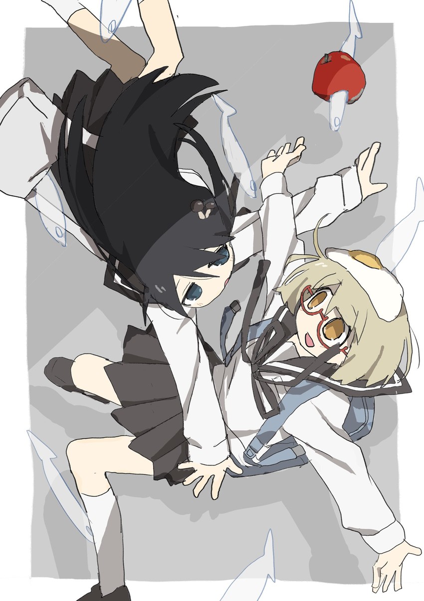 tsukishima shijima and yamashita majime (shimeji simulation) drawn by wa_ikun