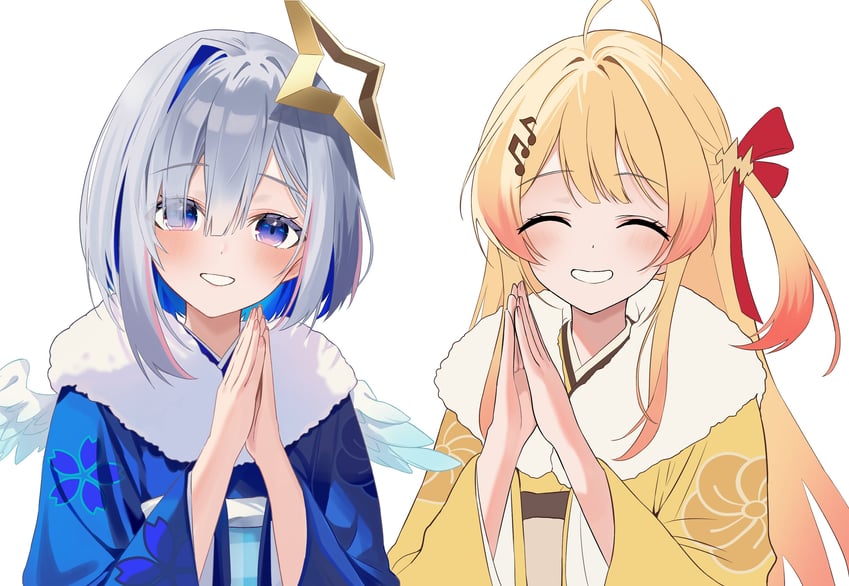 amane kanata and otonose kanade (hololive and 1 more) drawn by uekana9