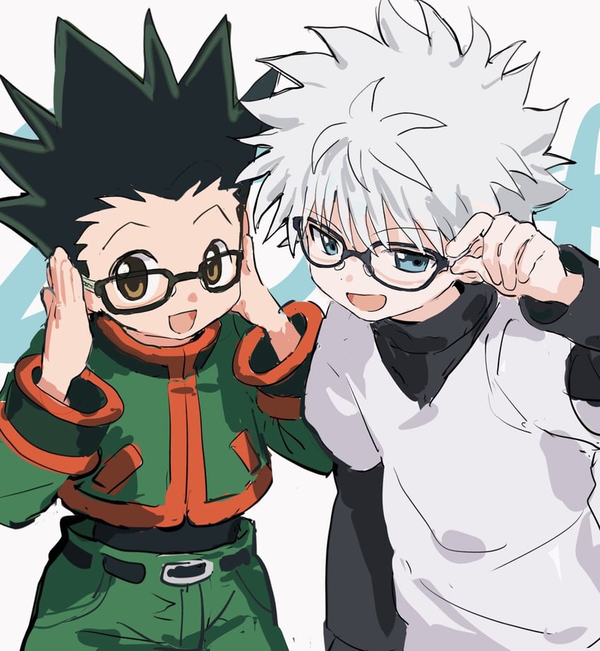 killua zoldyck and gon freecss (hunter x hunter) drawn by qn_ui3