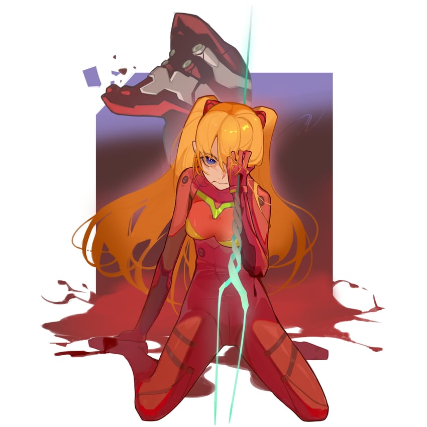 souryuu asuka langley and eva 02 (neon genesis evangelion and 1 more) drawn by shuishi_tidu