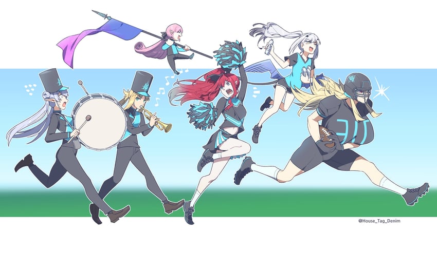 artoria pendragon, baobhan sith, artoria caster, melusine, barghest, and 2 more (fate and 1 more) drawn by house_tag_denim