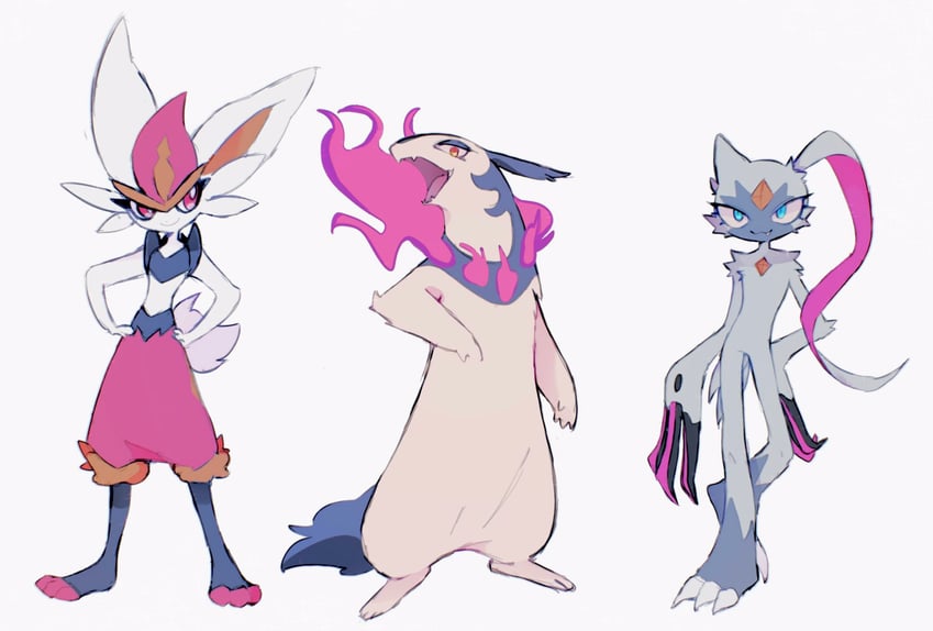 cinderace, hisuian typhlosion, and sneasler (pokemon) drawn by masayo_(skip)
