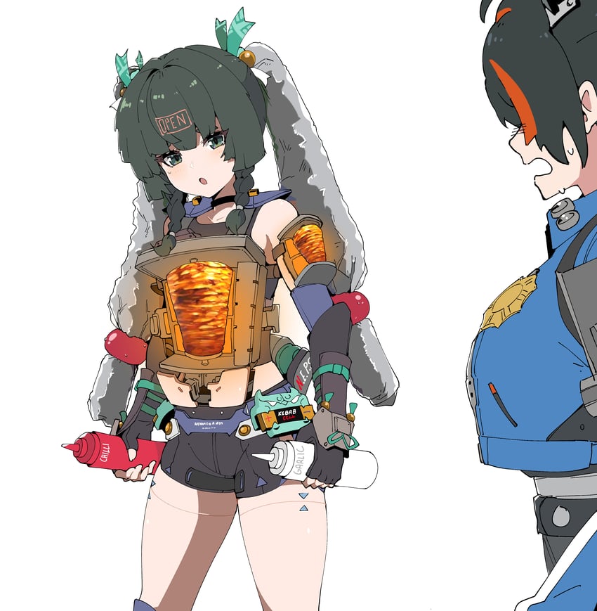 zhu yuan, qingyi, and war machine (zenless zone zero and 2 more) drawn by archives.gokulism