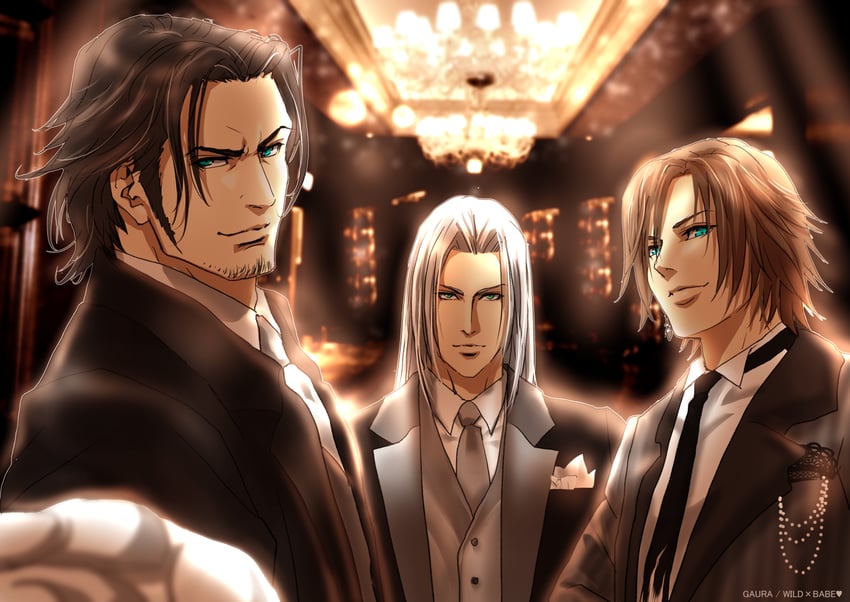 sephiroth, genesis rhapsodos, and angeal hewley (final fantasy and 2 more) drawn by gaura_(wildxbabe)