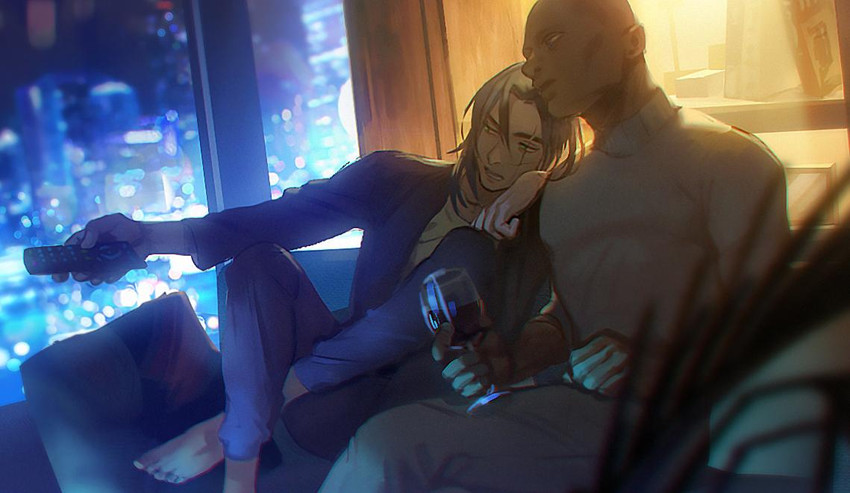 son and henchman (hotline miami and 1 more) drawn by meipu_hm