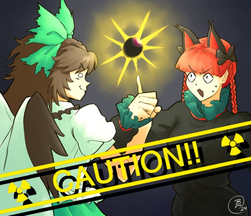 kaenbyou rin and reiuji utsuho (touhou and 1 more) drawn by bread_master