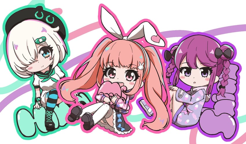 sakurano mimito, inubousaki shian, and minakami hina (denonbu) drawn by 040uma
