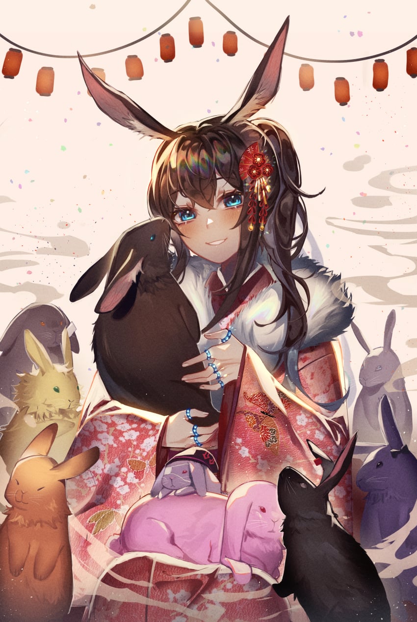 amiya, kroos, ansel, savage, rope, and 4 more (arknights) drawn by kikan_(kikanoe)
