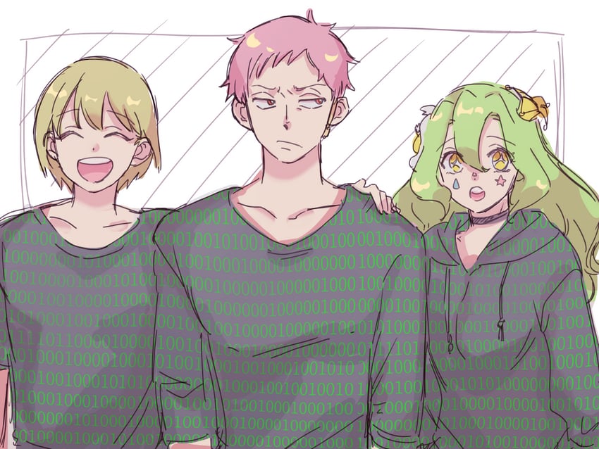 crayon, adams, and nanashi (tower of hanoi) drawn by arima_ataru
