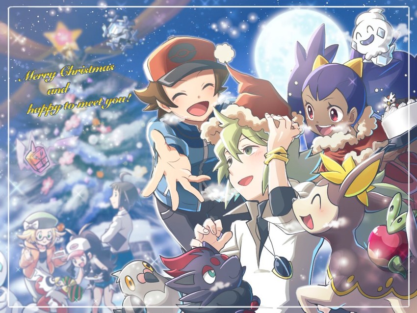hilda, rotom, hilbert, n, bianca, and 10 more (pokemon and 3 more) drawn by nagi_(exsit00)