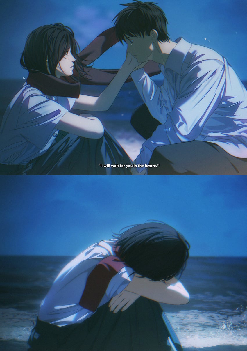 mikasa ackerman and eren yeager (shingeki no kyojin) drawn by niku_(ni23ku)