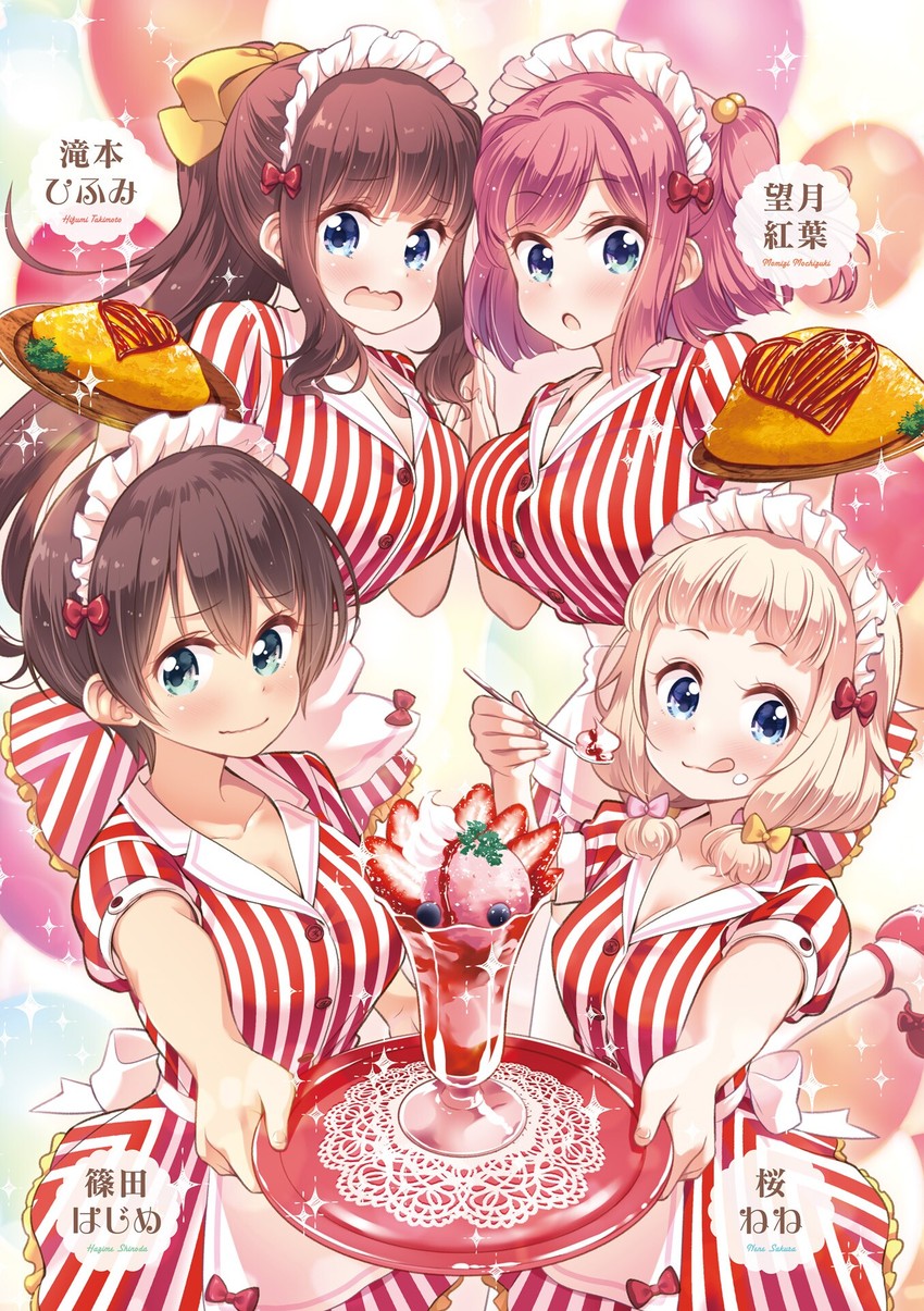 takimoto hifumi, sakura nene, shinoda hajime, and mochizuki momiji (new game!) drawn by tokunou_shoutarou