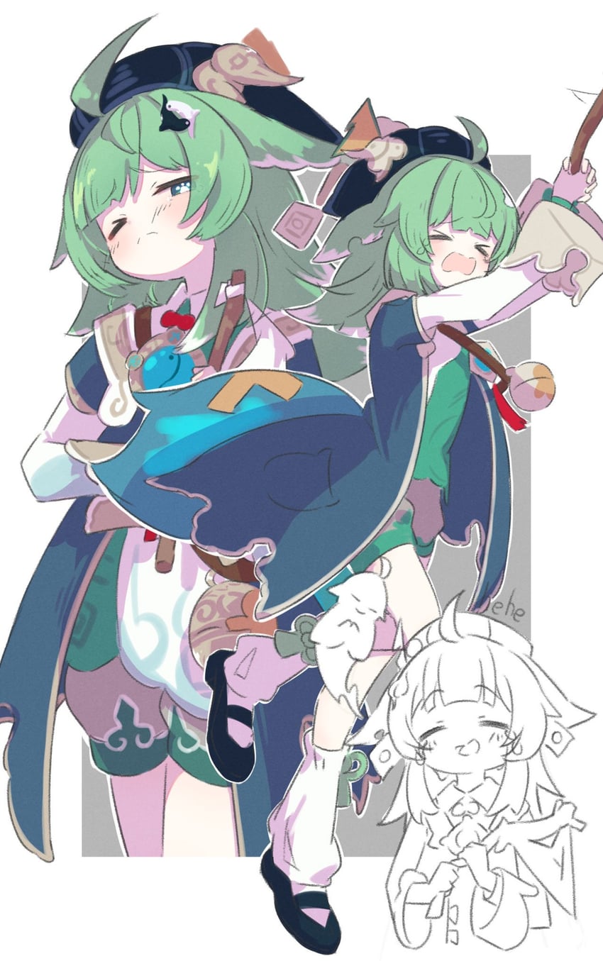 huohuo and tail (honkai and 1 more) drawn by inaririn