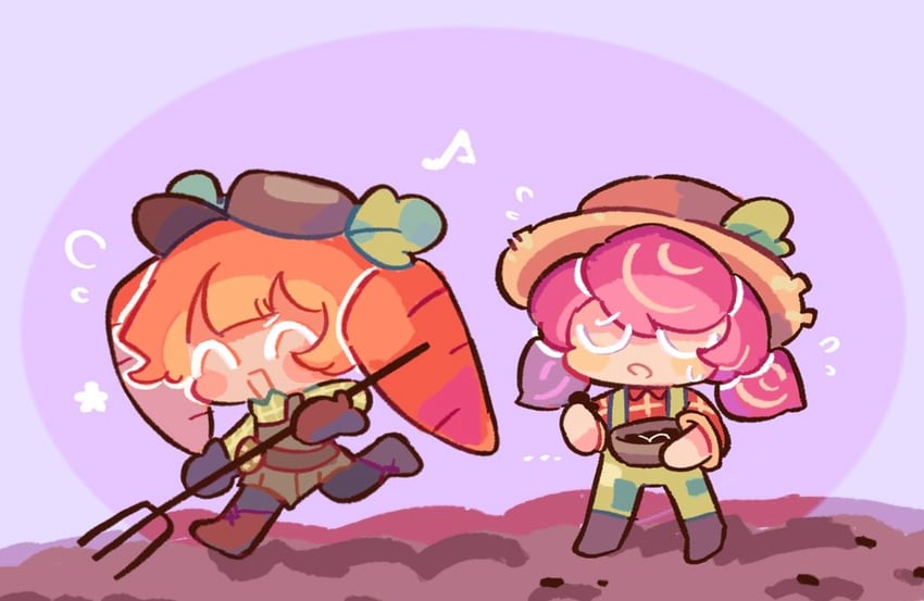 carrot cookie and beet cookie (cookie run and 1 more) drawn by y_songmo