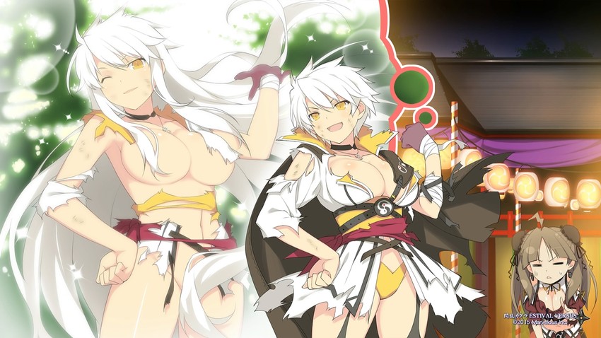 miyabi and renka (senran kagura and 1 more) drawn by yaegashi_nan