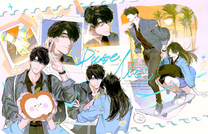 protagonist and caleb (love and deepspace) drawn by bosi_tenghu