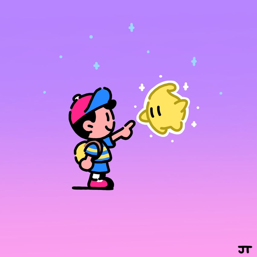 ness and luma (mario and 3 more) drawn by james_turner