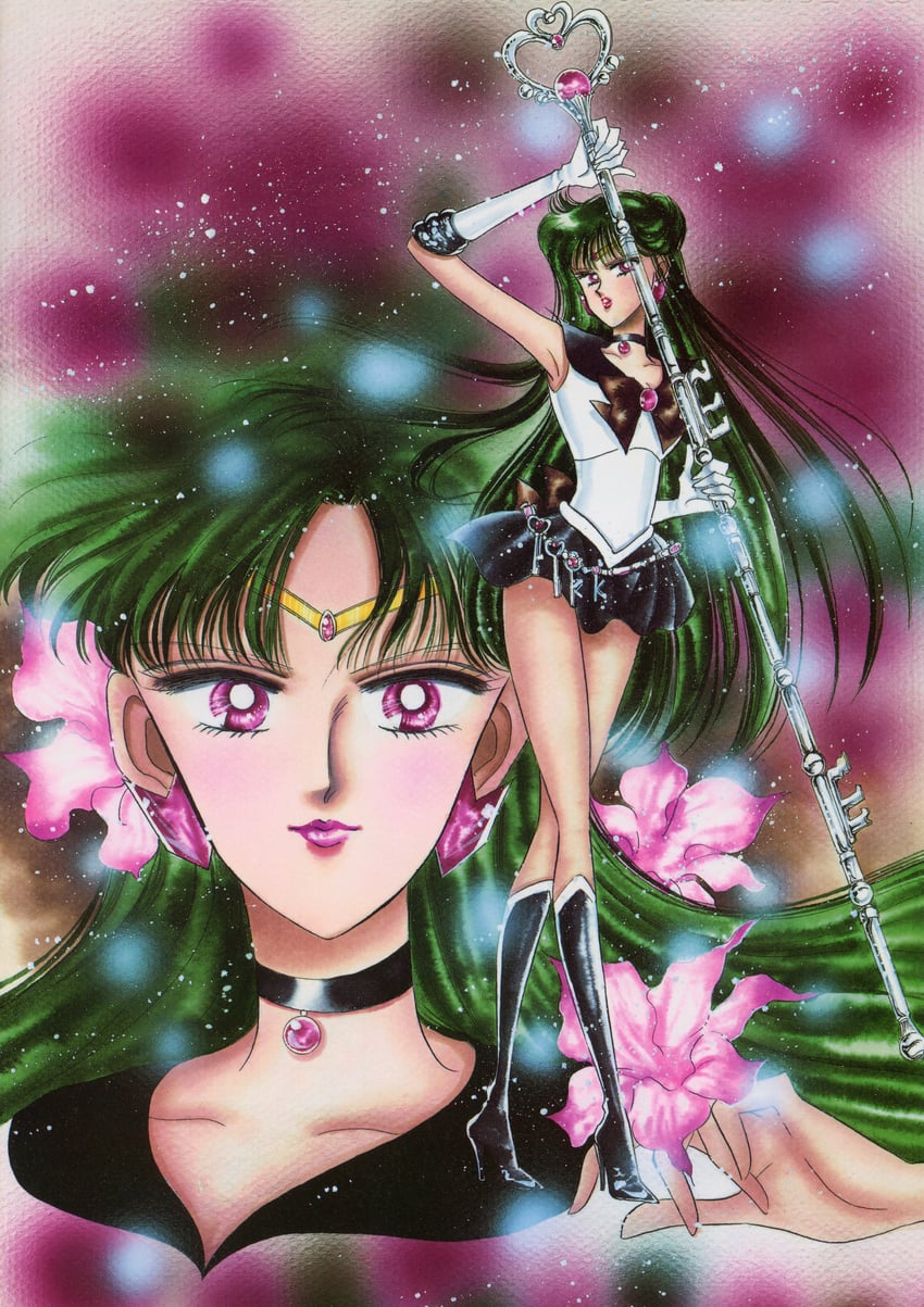 meiou setsuna and sailor pluto (bishoujo senshi sailor moon) drawn by takeuchi_naoko