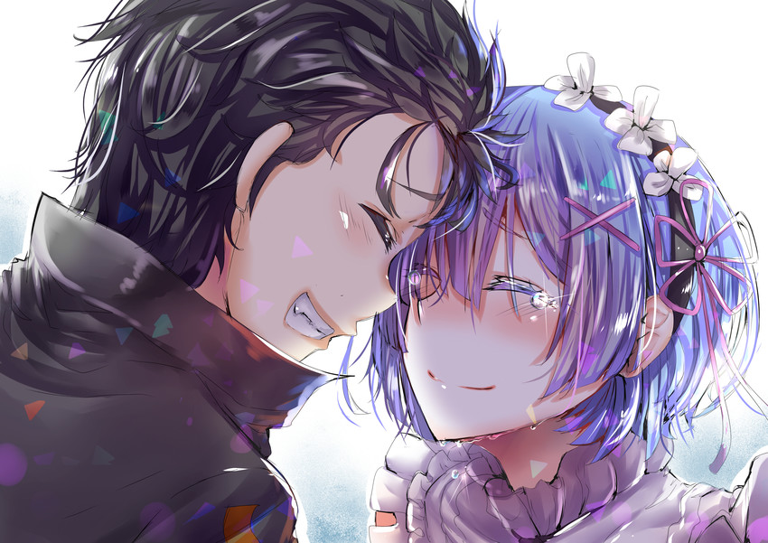 rem and natsuki subaru (re:zero kara hajimeru isekai seikatsu) drawn by mike.zen