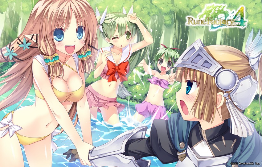 frey, kohaku, margaret, and forte (rune factory and 1 more)