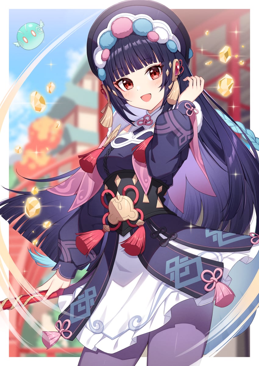 slime and yun jin (genshin impact) drawn by t@ke-g