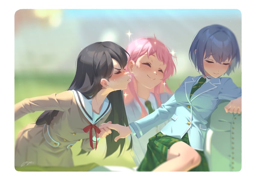 chihaya anon, shiina taki, and takamatsu tomori (bang dream! and 2 more) drawn by regition