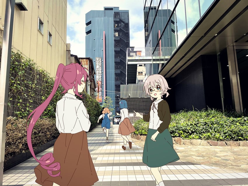 oomuro sakurako, furutani himawari, sugiura ayano, and ikeda chitose (yuruyuri) drawn by namori