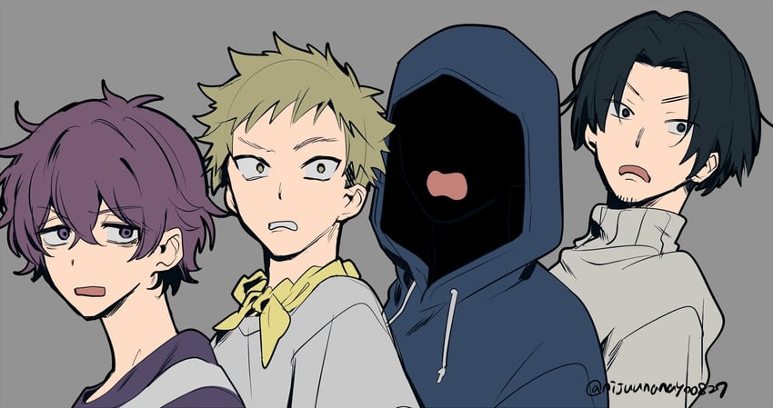 jack-o' ran-tan, hacchi, sugiru, and shu3 (napoli no otokotachi) drawn by ninahachi