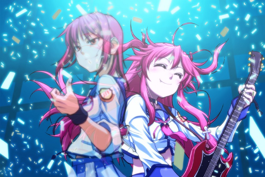 yui and iwasawa masami (angel beats!) drawn by slug_(artist)