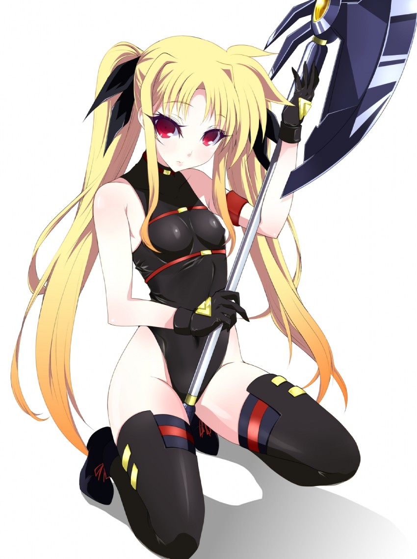 fate testarossa and bardiche (lyrical nanoha and 2 more) drawn by sawa_(sawa-house)