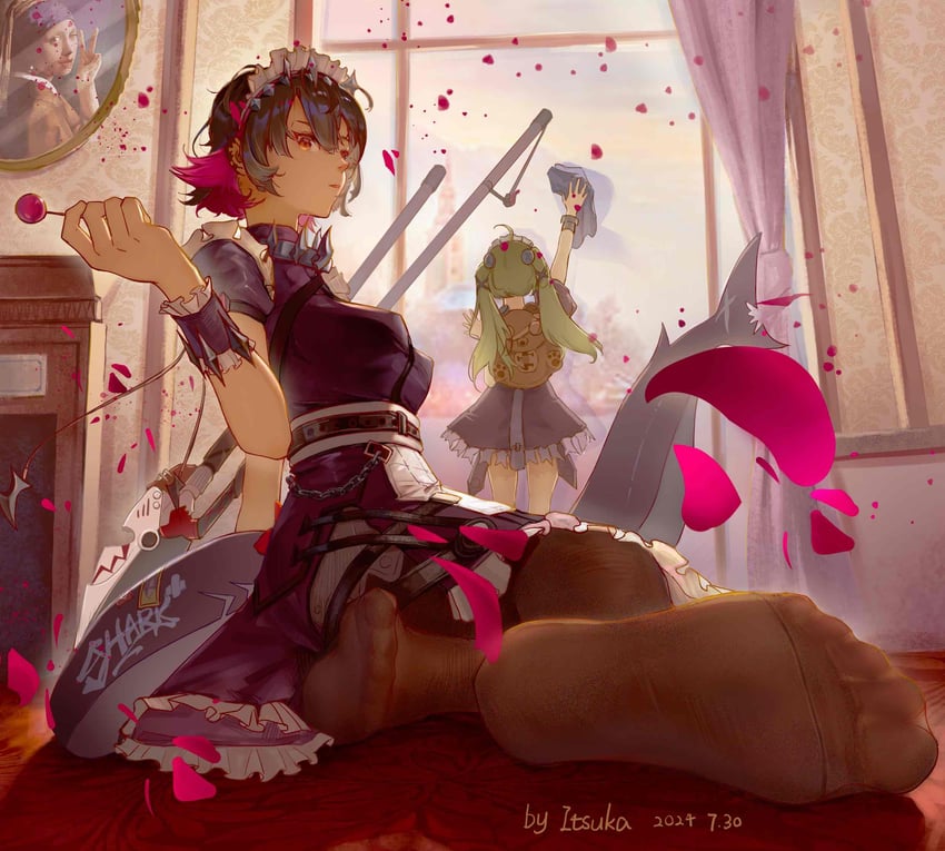 ellen joe and corin wickes (zenless zone zero and 1 more) drawn by itsuka_(pixiv90988220)