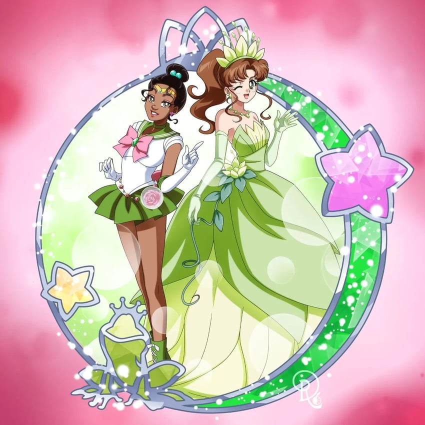 kino makoto, sailor jupiter, and tiana (bishoujo senshi sailor moon and 1 more) drawn by drachea_rannak