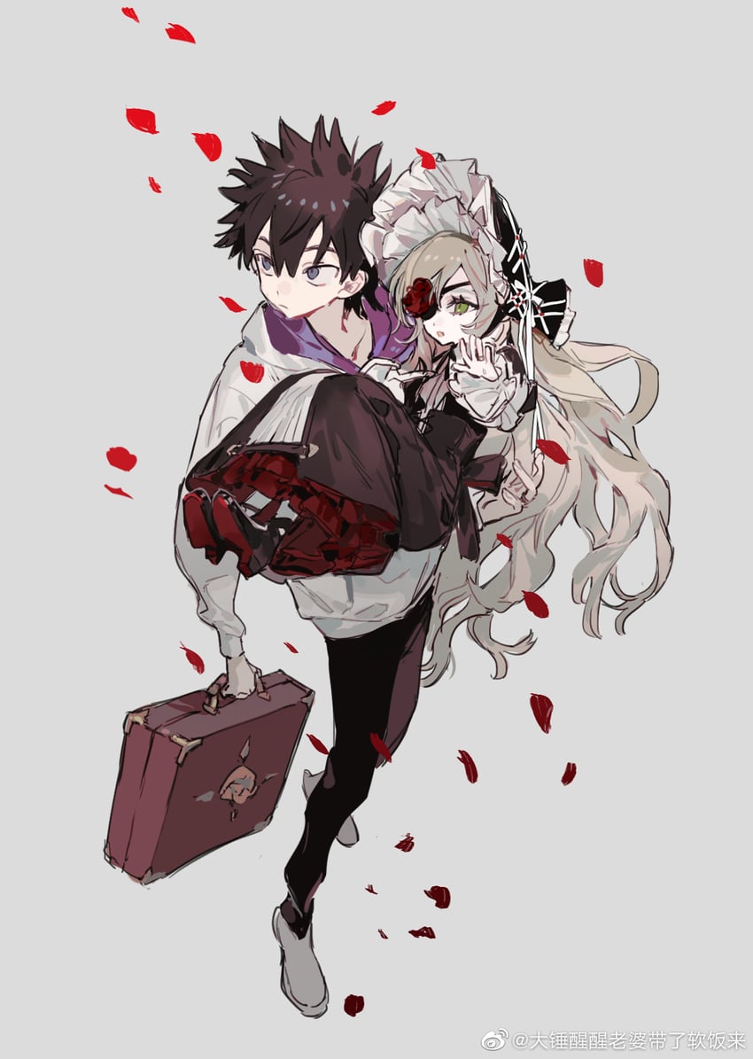 kamijou touma and othinus (toaru majutsu no index and 1 more) drawn by qyzhiaiyisheng