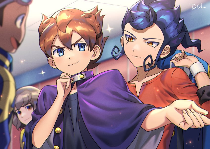 shindou takuto, matsukaze tenma, tsurugi kyousuke, and hamano kaiji (inazuma eleven and 1 more) drawn by dolustoy