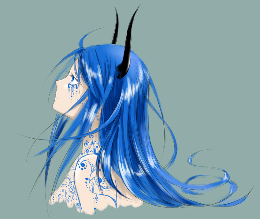 Anime dark blue hair