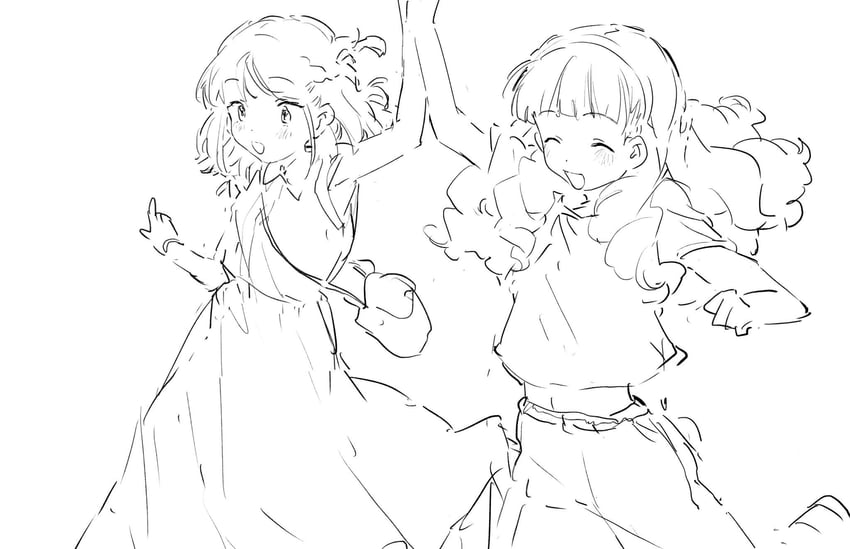 yuki aine and minato mio (aikatsu! and 1 more) drawn by suiso_(owp)