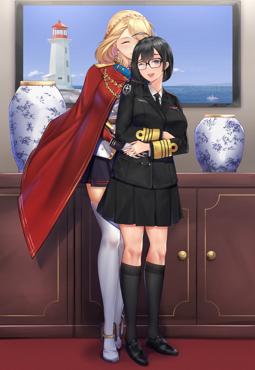 commander, prince of wales, female commander, and yukimura ryuuko (azur lane) drawn by irkawaza
