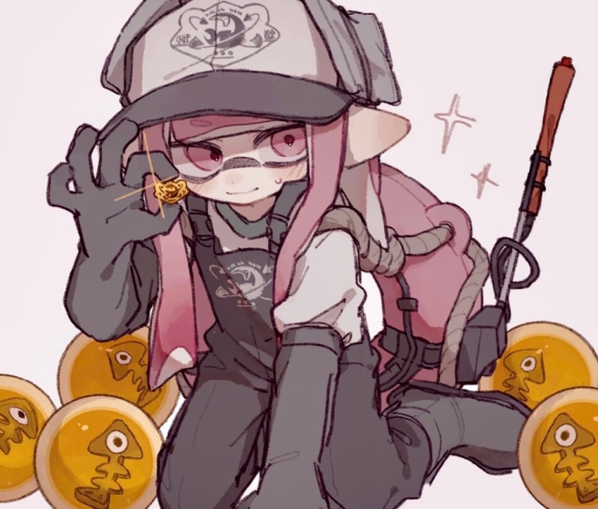 inkling player character and inkling girl (splatoon and 1 more) drawn by uifuchi